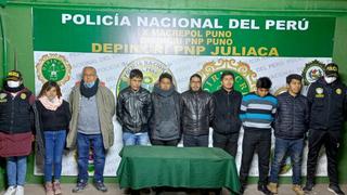 Juliaca: intervienen a 8 miembros de la banda los “Faraones de Sur”