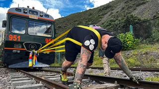 Austríaco bate Récord Guinness en Cusco jalando tren de 81 toneladas (FOTOS-VIDEO)