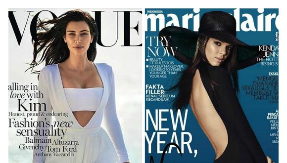 Competencia de portadas: Kim Kardashian vs Kendall Jenner (Fotos)