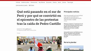 Así informa la prensa internacional sobre las muertes durante las protestas en el Perú (Galería)