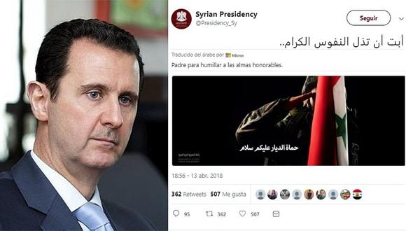 Presidencia de Siria tras ataque de EEUU: "Las almas de Dios no serán humilladas"