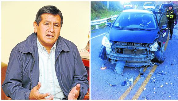 ​Alcalde del distrito de Chilca se salva de milagro tras choque con camioneta