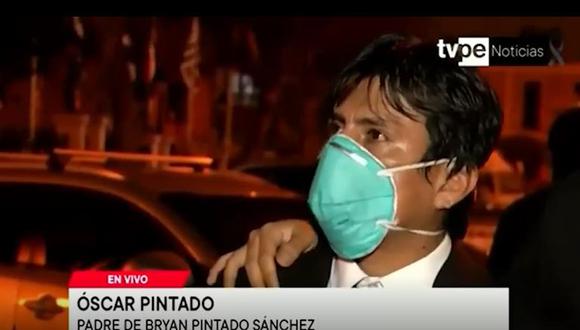 Óscar Pintado, papá de Bryan Pintado, pide que no quede impune el asesinato de su hijo durante protestas contra Manuel Merino. (Foto: Captura TV Perú)
