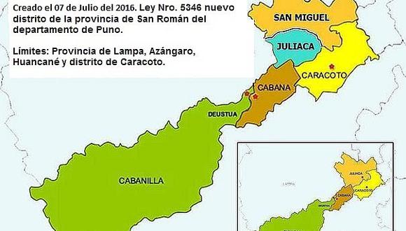 Juliaca: Conozca el mapa del nuevo distrito de San Miguel en provincia San Román
