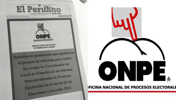 ​ONPE podría denunciar al diario El Peruano por error en logotipo