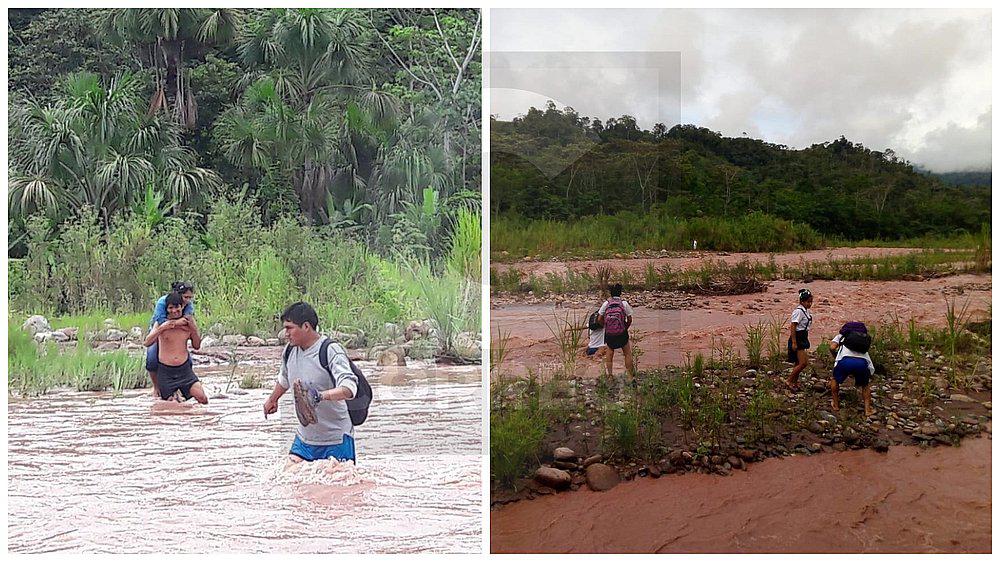 A diario escolares cruzan nadando un río para llegar a sus clases (VIDEO)