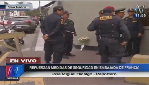 ​Refuerzan medidas de seguridad en embajada de Francia en Lima