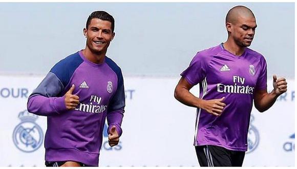 Real Madrid: Cristiano Ronaldo vuelve a los entrenamientos junto a Pepe (VIDEO)