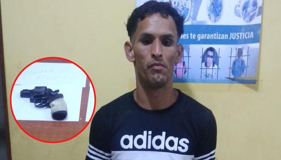 Según la Policía Nacional, al ciudadano de nacionalidad venezolana se le intervino cuando trataba de escaparse y se le encontró un arma de fuego. (Foto: PNP)