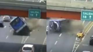 Accidente en la Panamericana Sur: en enero de este año un bus también chocó contra la misma baranda que divide vía y se volcó | VIDEO