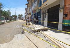 Caída de bloque de concreto de un edificio pudo causar tragedia en la ciudad de Tumbes
