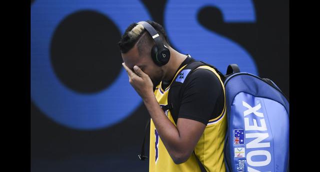 El homenaje de Nick Kyrgios a Kobe Bryant previo al duelo frente a Rafael Nadal. (Foto: AFP)