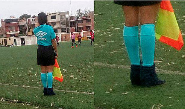 Jueza dirigió partido de fútbol en el Callao usando tacos