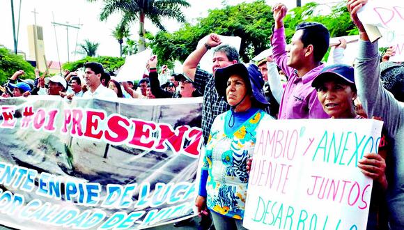 Pobladores de Cambio Puente protestan contra MPS por obra de saneamiento