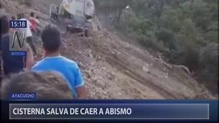 Ayacucho: Camión cisterna estuvo cerca de caer a abismo (VIDEO)