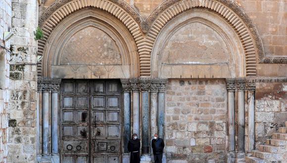 En Jerusalén, el Santo Sepulcro permanece cerrado. (AFP / Emmanuel DUNAND).