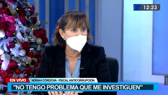 Norah Córdova dijo que sus publicaciones en redes no interfieren porque ella no investiga a Pedro Castillo. (Canal N)