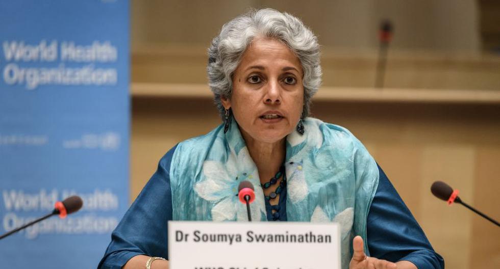 Imagen de la científica en jefe de la OMS, Soumya Swaminathan. (Foto: Fabrice COFFRINI / POOL / AFP).
