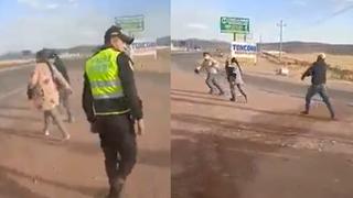 Agreden a policías y fiscalizadores tras perseguir a chofer infractor en Puno (VIDEO)