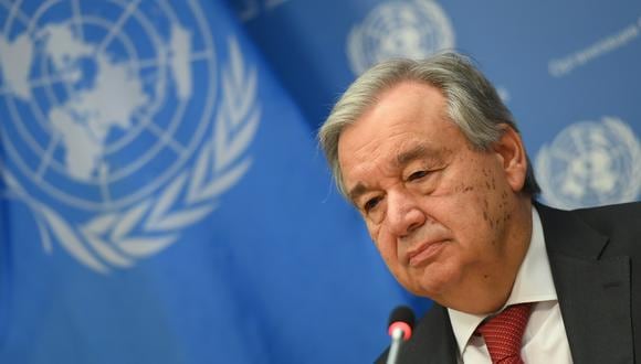 En esta foto de archivo, el Secretario General de las Naciones Unidas, Antonio Guterres, habla durante una rueda de prensa en la Sede de las Naciones Unidas el 4 de febrero de 2020 en la ciudad de Nueva York. (Angela Weiss/AFP).