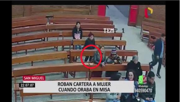 San Miguel: Delincuentes roban el bolso de una mujer que rezaba en la iglesia (VIDEO)