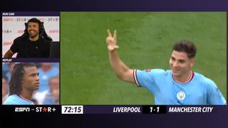 Sergio Agüero vivió a su estilo el primer gol de Julián Álvarez en Manchester City (VIDEO)