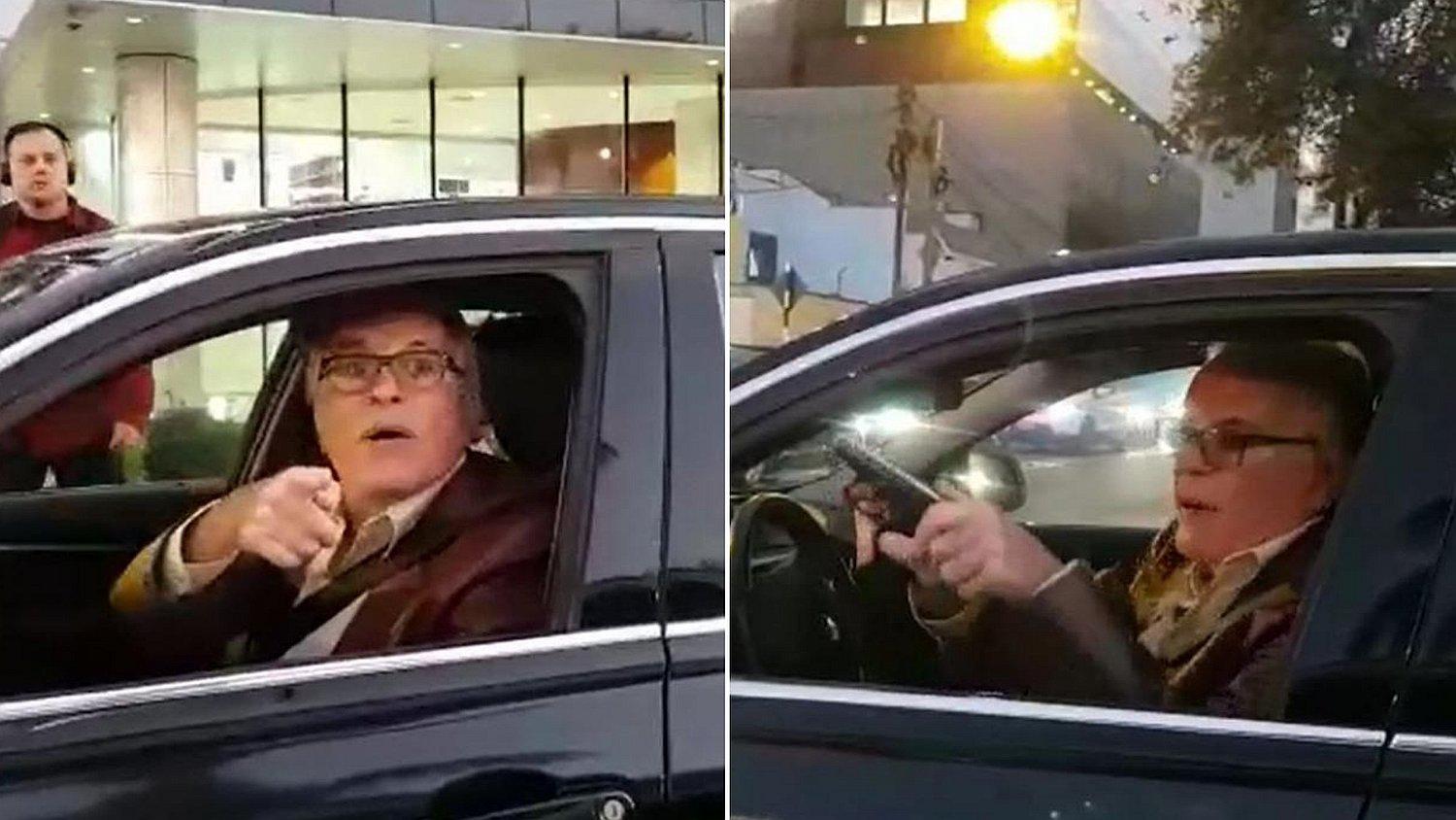 Hombre de 70 años amenaza con una arma a conductor en San Isidro (VIDEO)