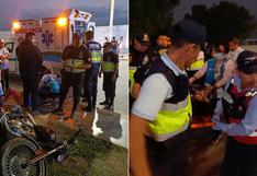 Motociclista y adolescente sufren accidente en Nuevo Chimbote