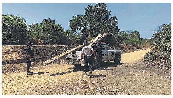 Destruyen nueve puentes artesanales utilizados por los contrabandistas en Tumbes 