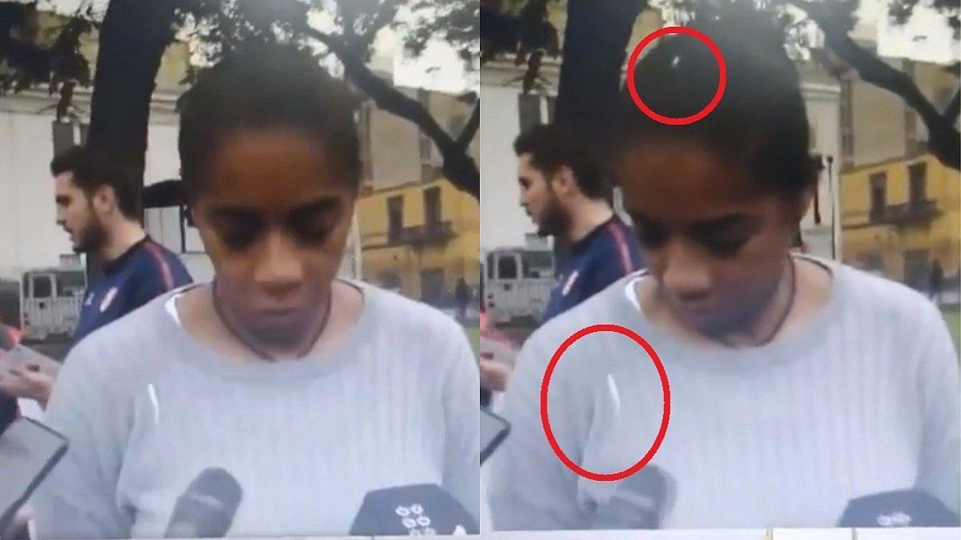 Leyla Chihuan sufre incidente con una paloma durante entrevista en vivo (VIDEO)