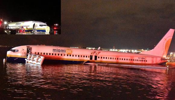 Un Boeing 737 patinó y terminó en el río St. Johns en Jacksonville, Florida