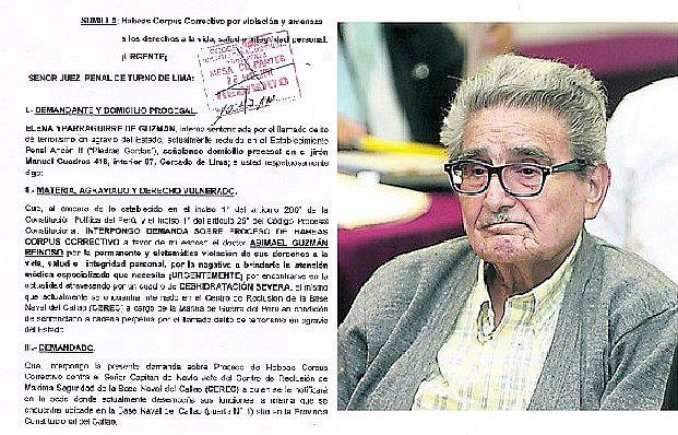 Abimael Guzmán: Presentan hábeas corpus por deshidratación severa