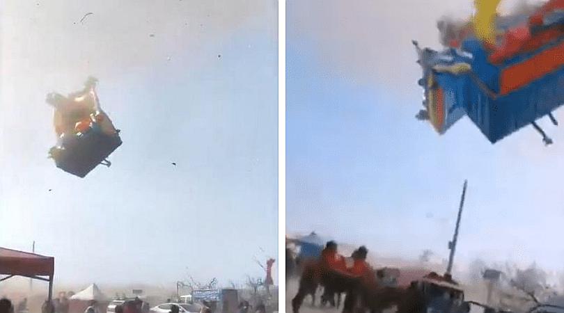 Fallecen dos niños debido a que un tornado hizo volar el castillo inflable en el que jugaban (VIDEO)