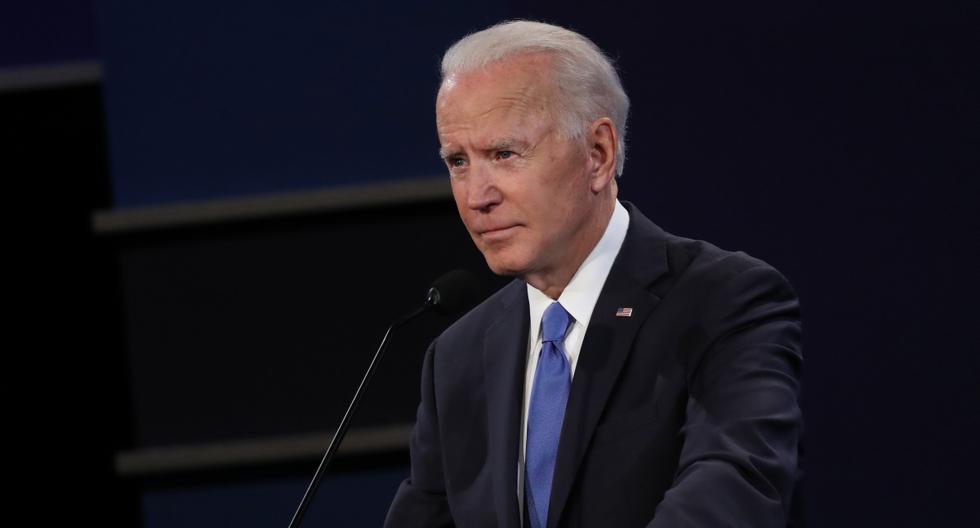 El candidato presidencial demócrata Joe Biden participa en un debate con Donald Trump en la Universidad de Belmont en Nashville, Tennessee. (Chip Somodevilla/Getty Images/AFP).