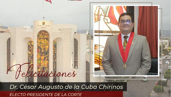 César Augusto de la Cuba Chirinos es el electo presidente de la Corte Superior de Justicia de Arequipa| FOTO: CSJA