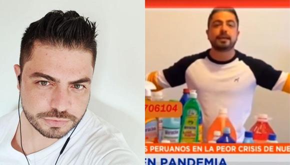 El cantante peruano hace frente a la crisis por la pandemia del coronavirus vendiendo productos de limpieza.
