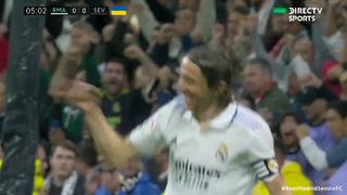 Real Madrid vs. Sevilla: Modric colocó el 1-0 tras gran recuperación de Vinicius (VIDEO)