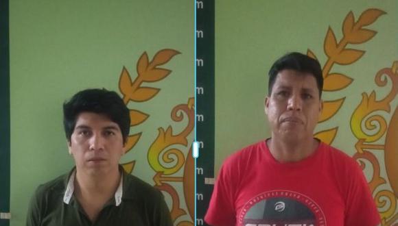 Paul Piérola Contreras (30) y Juan Pedro Tipacti Salazar (37) fueron detenidos por la PNP. (Foto: Difusión Captura)