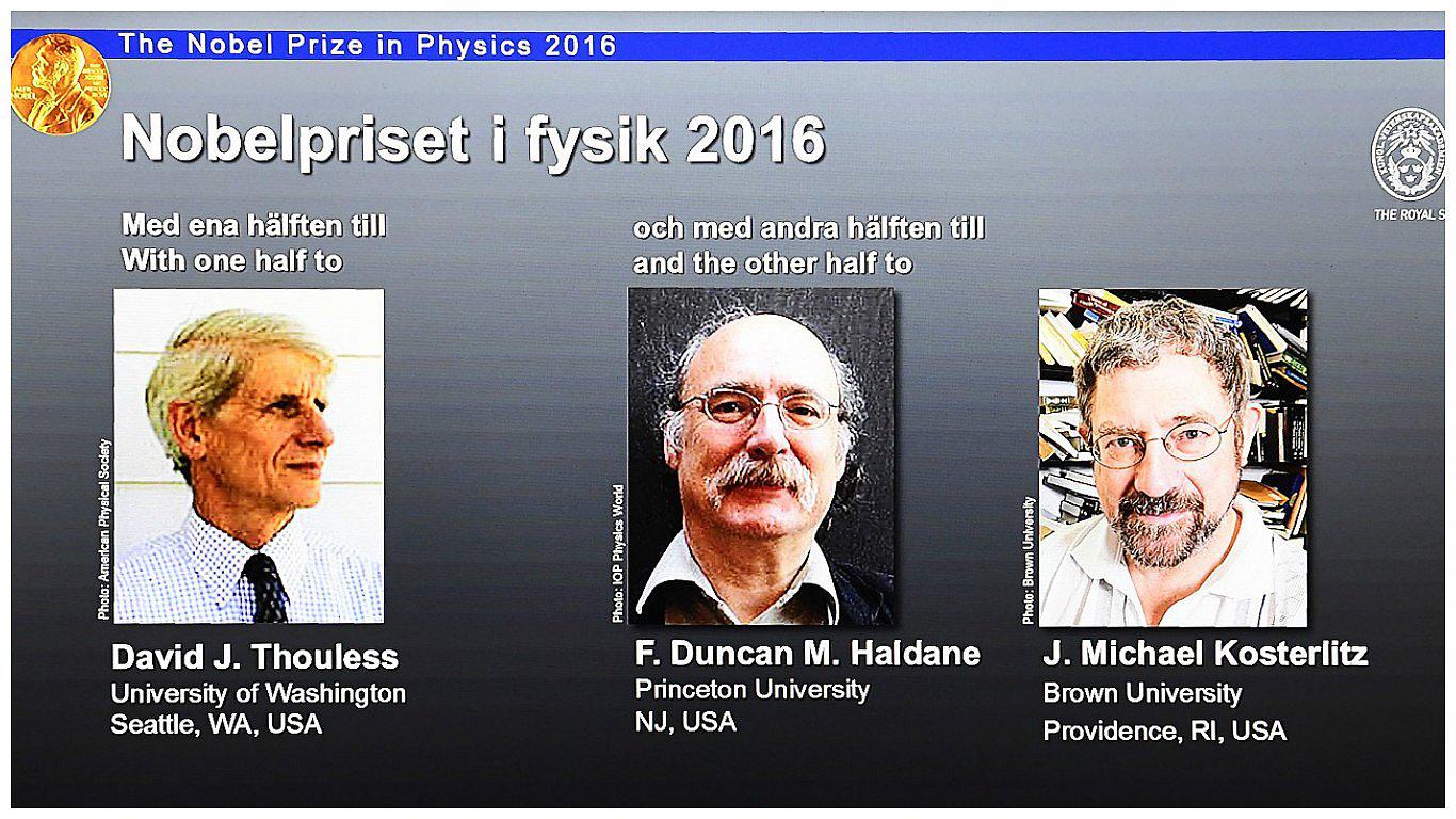 Premio Nobel de Física para tres británicos por investigaciones sobre materia "exótica"