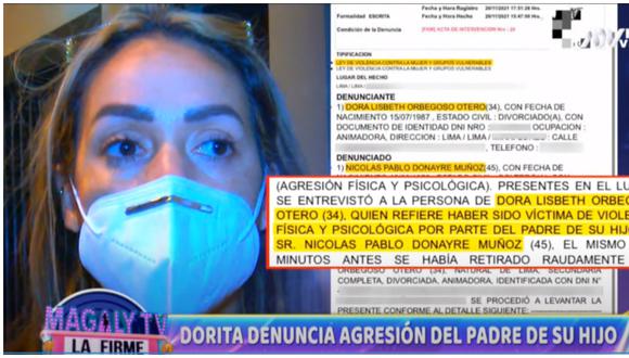 Dorita Orbegoso denunció al padre de su hijo por agresión física. (Foto: Captura ATV)