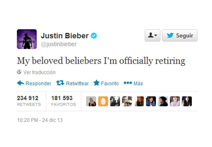 Justin Bieber se retira oficialmente de la música en Navidad