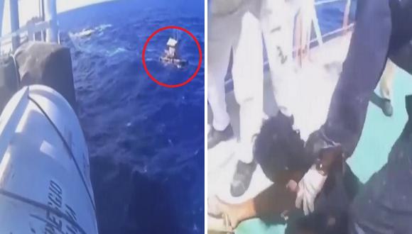 Joven fue rescatado tras casi 49 días de naufragio en mar del Pacífico (VIDEO)