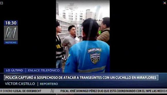 Miraflores: Policía capturó a sujeto que atacó con un cuchillo a vecino