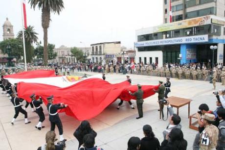 Embanderamiento en Tacna por el bicentenario del primer grito de libertad