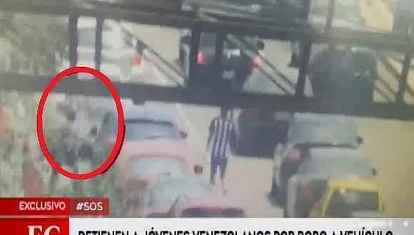 Caen dos venezolanos que asaltaban aprovechando el caos vehicular en el Rímac (VIDEO)
