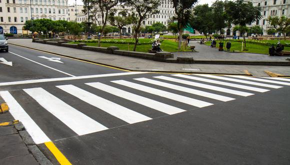 Señalización horizontal del Centro Histórico de Lima se renueva por el Bicentenario. (Foto: Municipalidad de Lima)