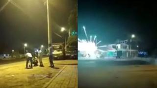 Jóvenes encienden bombarda, esta se desvía y explota en una vivienda en Piura (VIDEO)