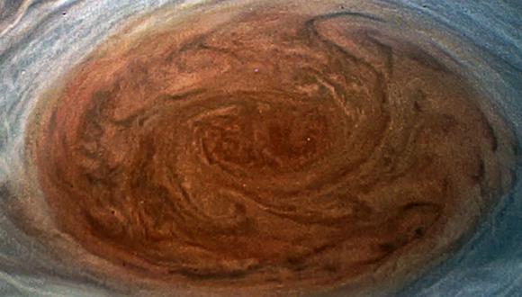 NASA difundió nuevas imágenes de la mancha roja de Júpiter