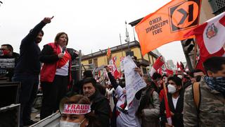 Simpatizantes de Fuerza Popular marcharon a Palacio de Gobierno (FOTOS)