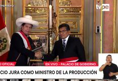 José Incio juró como ministro de Producción en reemplazo de Yván Quispe